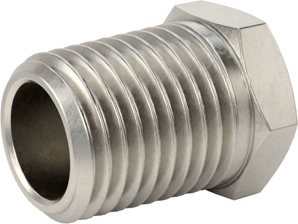 Minyatür Orta Basınçlı 303 Paslanmaz Çelik Boru Bağlantı Parçası, Burç Adaptörü, 1/4 NPT Erkek x 1/4"-28 Dişi