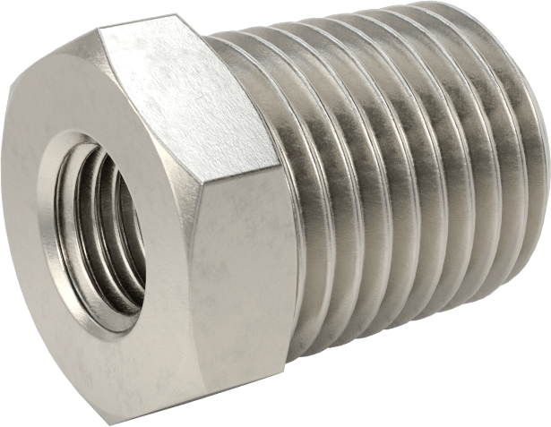 Minyatür Orta Basınçlı 303 Paslanmaz Çelik Boru Bağlantı Parçası, Burç Adaptörü, 1/4 NPT Erkek x 1/16 NPT Dişi