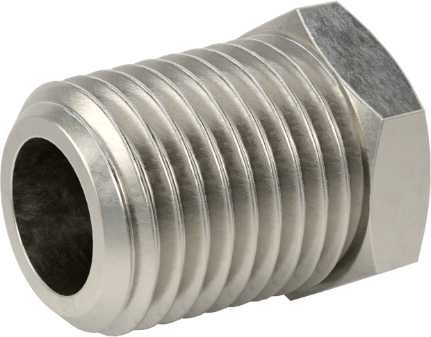 Minyatür Orta Basınçlı 303 Paslanmaz Çelik Boru Bağlantı Parçası, Burç Adaptörü, 1/4 NPT Erkek x 1/8 NPT Dişi