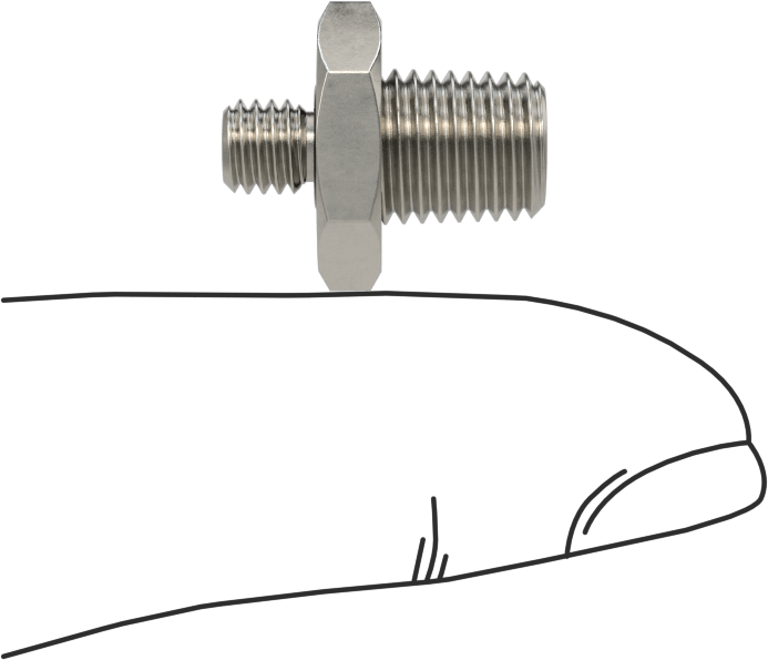 Minyatür Orta Basınçlı 303 Paslanmaz Çelik Boru Bağlantı Parçası, Adaptör, 1/16 NPT Erkek x 10-32 Erkek
