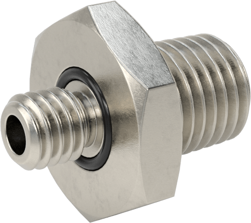 Minyatür Orta Basınçlı 303 Paslanmaz Çelik Boru Bağlantı Parçası, Adaptör, 1/16 NPT Erkek x 10-32 Erkek