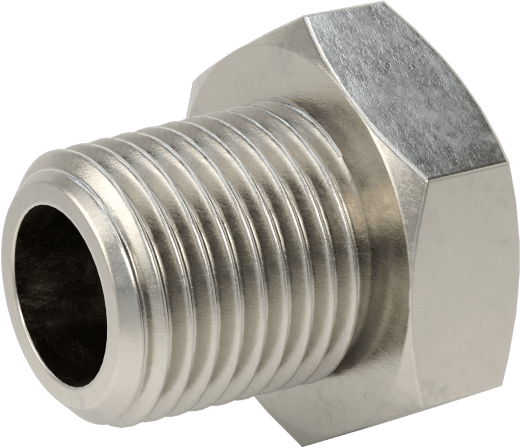 Minyatür Orta Basınçlı 303 Paslanmaz Çelik Boru Bağlantı Parçası, Adaptör, 1/8 NPT Erkek x M5 x 0,8 mm Erkek