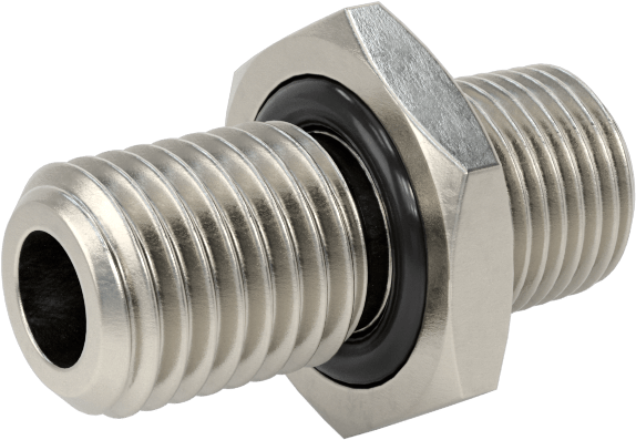 Minyatür Orta Basınçlı 303 Paslanmaz Çelik Boru Bağlantı Parçası, Adaptör, 1/8 NPT Erkek x M10 x 1,25 mm Erkek
