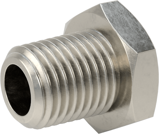 Minyatür Orta Basınçlı 303 Paslanmaz Çelik Boru Bağlantı Parçası, Adaptör, 1/4 NPT Erkek x M5 x 0,8 mm Erkek