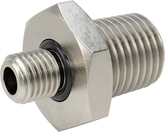Minyatür Orta Basınçlı 303 Paslanmaz Çelik Boru Bağlantı Parçası, Düz Adaptör, 1/4 NPT Erkek x M8 x 1 mm Erkek