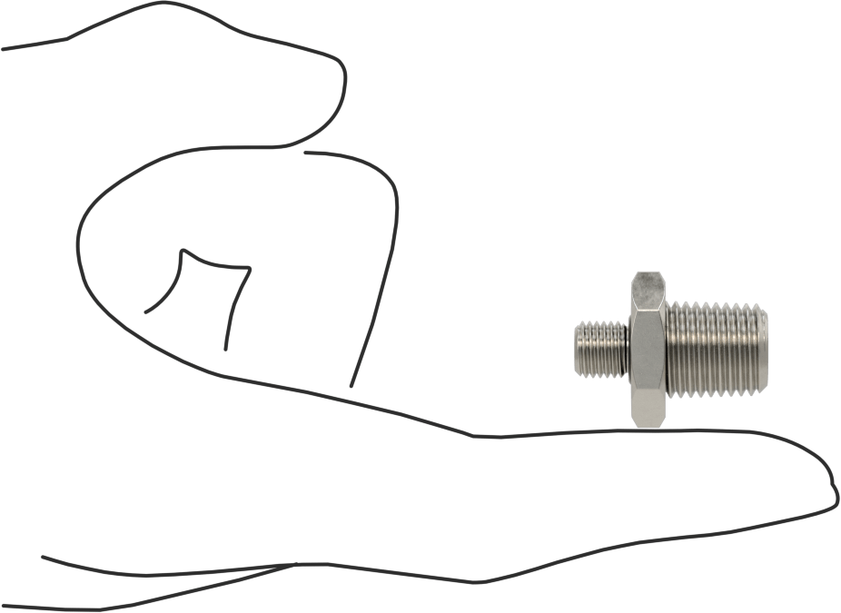 Minyatür Orta Basınçlı 303 Paslanmaz Çelik Boru Bağlantı Parçası, Düz Adaptör, 1/4 NPT Erkek x M8 x 1 mm Erkek
