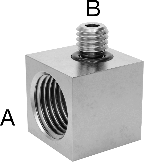 Minyatür Orta Basınçlı 303 Paslanmaz Çelik Boru Bağlantı Parçası, 90 Derece Adaptör, 1/8 NPT Dişi x 10-32 UN/UNF Erkek