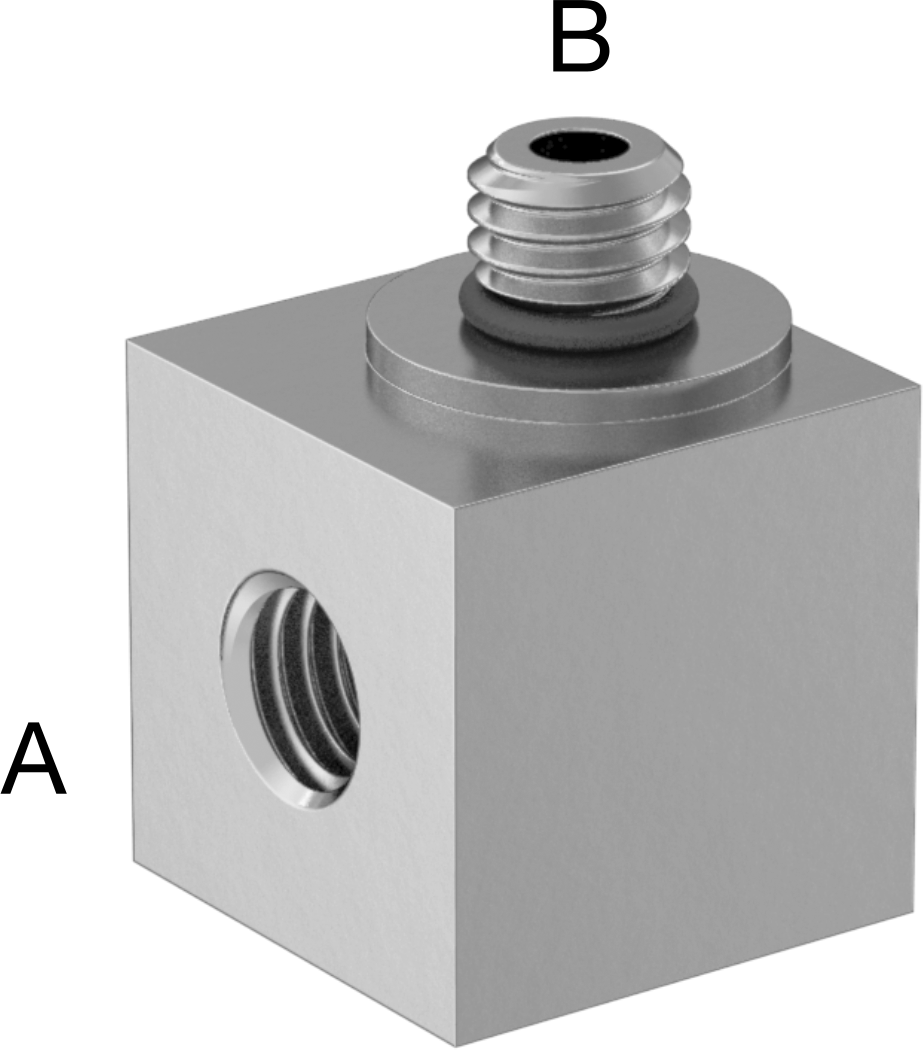 Minyatür Orta Basınçlı 303 Paslanmaz Çelik Boru Bağlantı Parçası, 90 Derece Adaptör, 10-32 Dişi x M5 x 0,8 mm Erkek