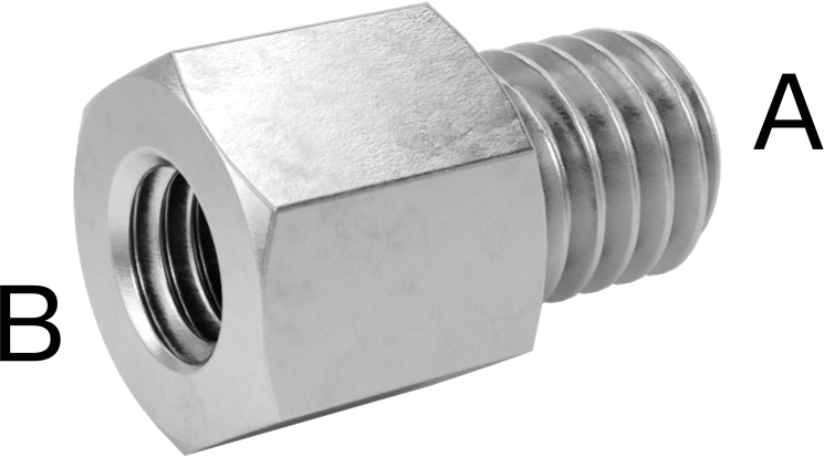 Minyatür Orta Basınçlı 303 Paslanmaz Çelik Boru Bağlantı Parçası, Burç Adaptörü, M6 x 1 mm Erkek x 10-32 Dişi