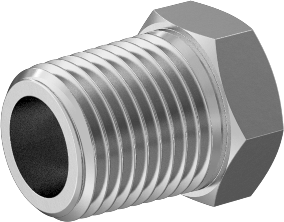 Minyatür Orta Basınçlı 303 Paslanmaz Çelik Boru Bağlantı Parçası, Burç Adaptörü, 1/8 NPT Erkek x 10-32 Dişi