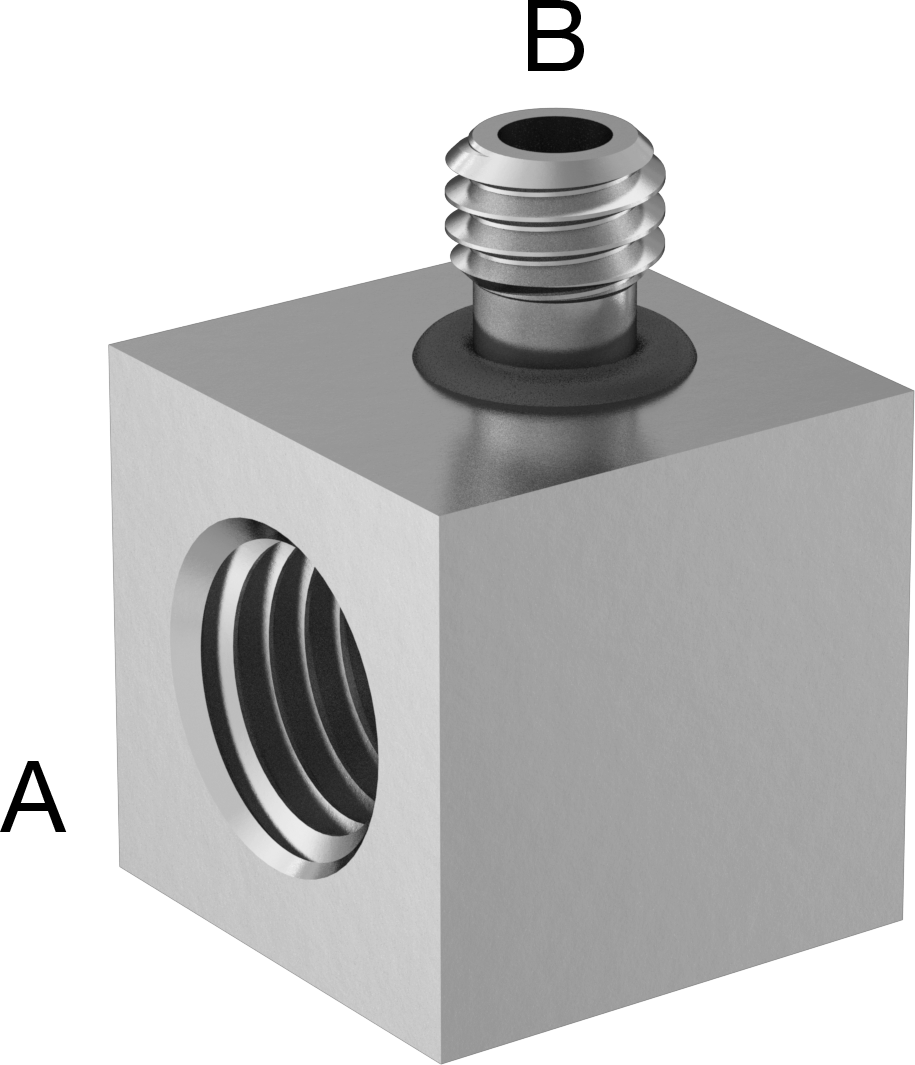Minyatür Orta Basınçlı 303 Paslanmaz Çelik Boru Bağlantı Parçası, 90 Derece Adaptör, 1/16 NPT Dişi x 10-32 UN/UNF Erkek
