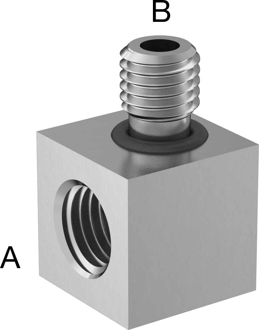 Minyatür Orta Basınçlı 303 Paslanmaz Çelik Boru Bağlantı Parçası, 90 Derece Adaptör, 1/16 NPT Dişi x 1/4"-28 UN/UNF Erkek