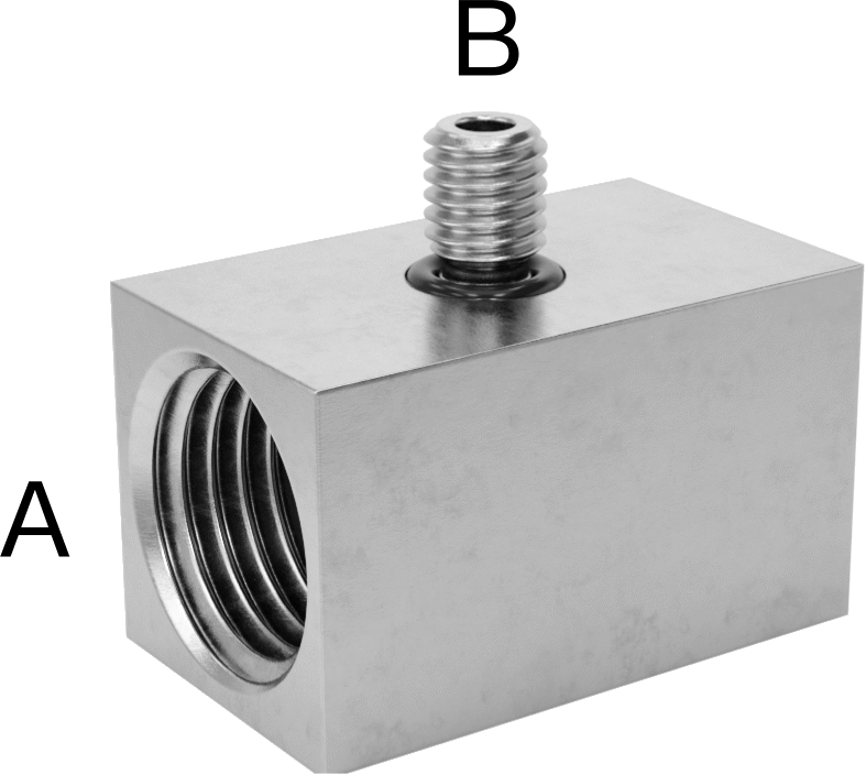 Minyatür Orta Basınçlı 303 Paslanmaz Çelik Boru Bağlantı Parçası, 90 Derece Adaptör, 1/4 NPT Dişi x M5 x 0,8 mm Erkek