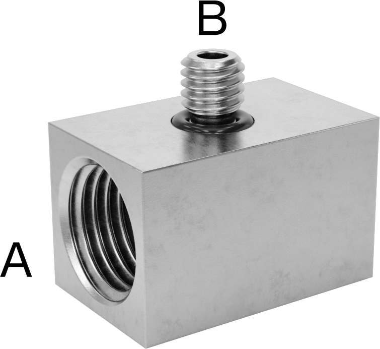 Minyatür Orta Basınçlı 303 Paslanmaz Çelik Boru Bağlantı Parçası, 90 Derece Adaptör, 1/4 NPT Dişi x M6 x 1 mm Erkek
