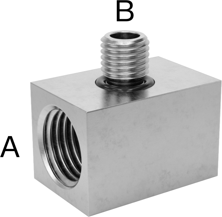 Minyatür Orta Basınçlı 303 Paslanmaz Çelik Boru Bağlantı Parçası, 90 Derece Adaptör, 1/4 NPT Dişi x M8 x 1 mm Erkek