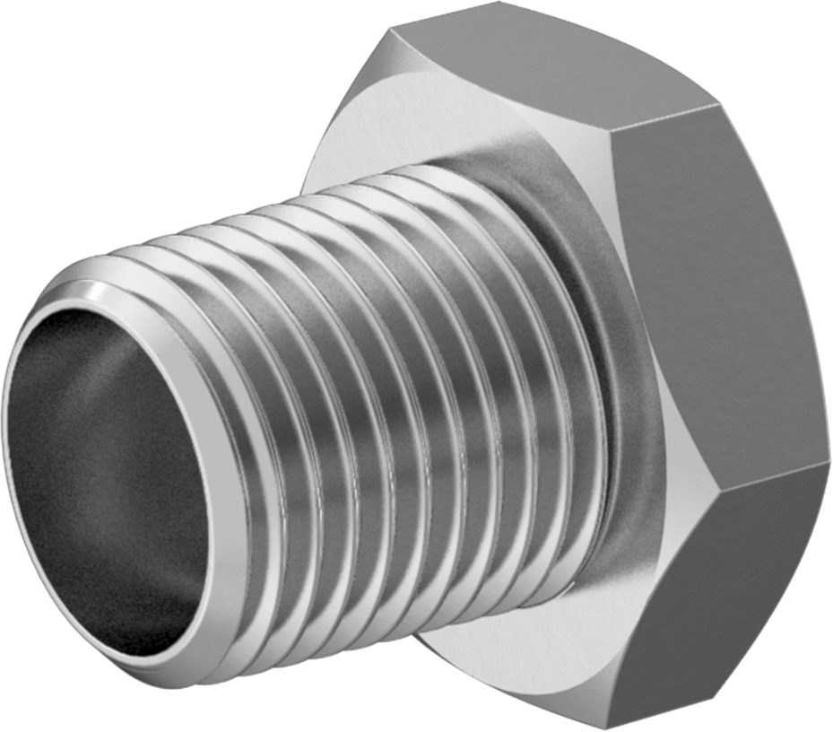 Minyatür Orta Basınçlı 303 Paslanmaz Çelik Boru Bağlantı Parçası, Burç Adaptörü, 1/8 NPT Erkek x M8 x 1 mm Dişi
