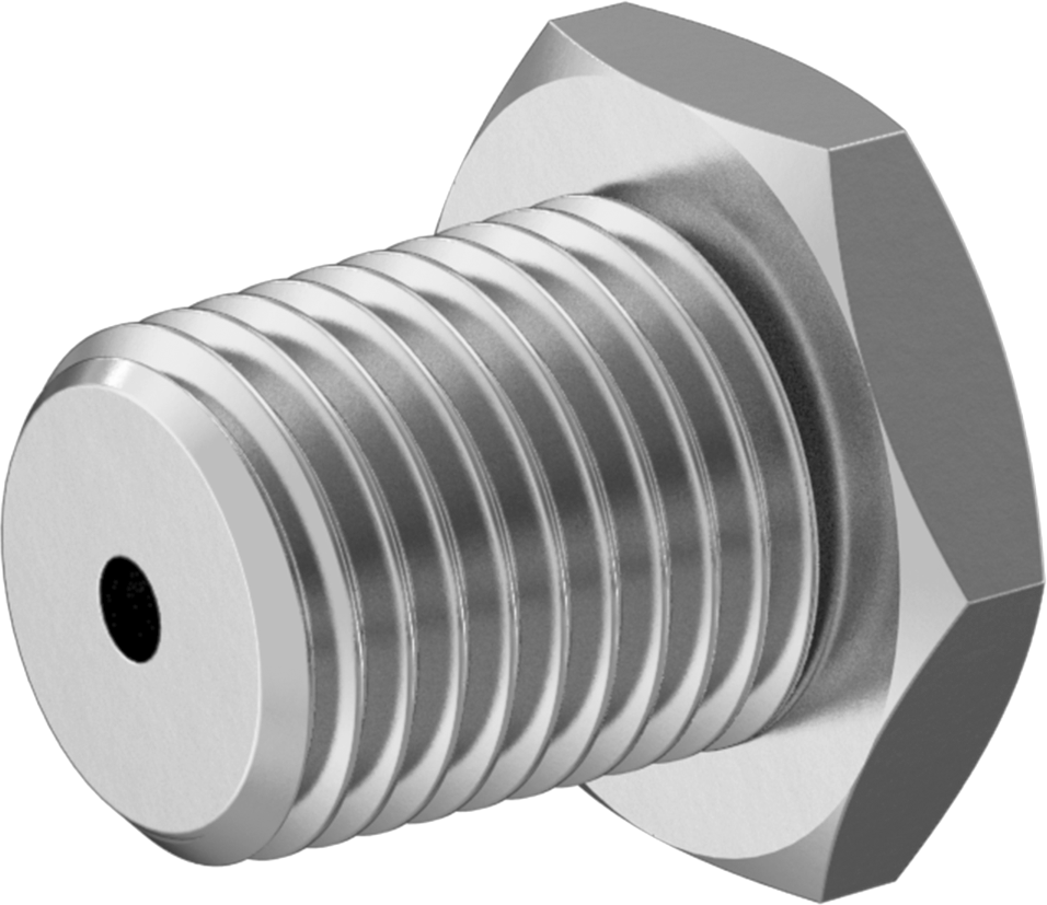 Minyatür Orta Basınçlı 303 Paslanmaz Çelik Boru Bağlantı Parçası, Burç Adaptörü, 1/4 NPT Erkek x M3 x 0,5 mm Dişi