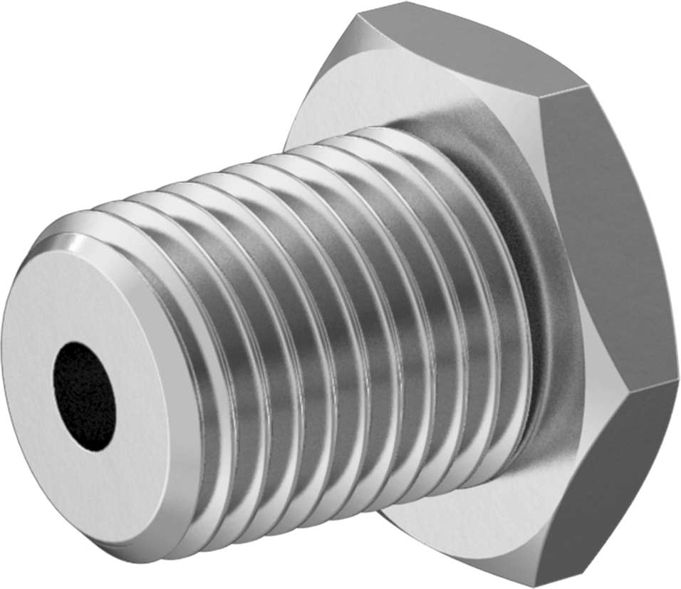 Minyatür Orta Basınçlı 303 Paslanmaz Çelik Boru Bağlantı Parçası, Burç Adaptörü, 1/4 NPT Erkek x M5 x 0,8 mm Dişi