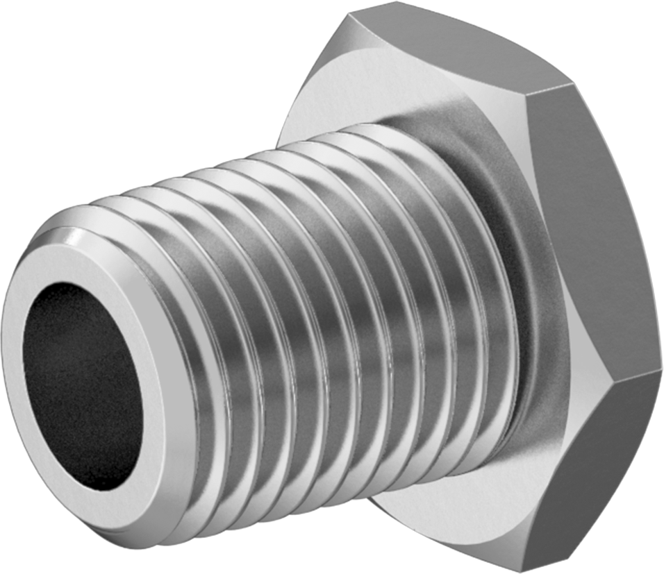 Minyatür Orta Basınçlı 303 Paslanmaz Çelik Boru Bağlantı Parçası, Burç Adaptörü, 1/4 NPT Erkek x M8 x 1 mm Dişi