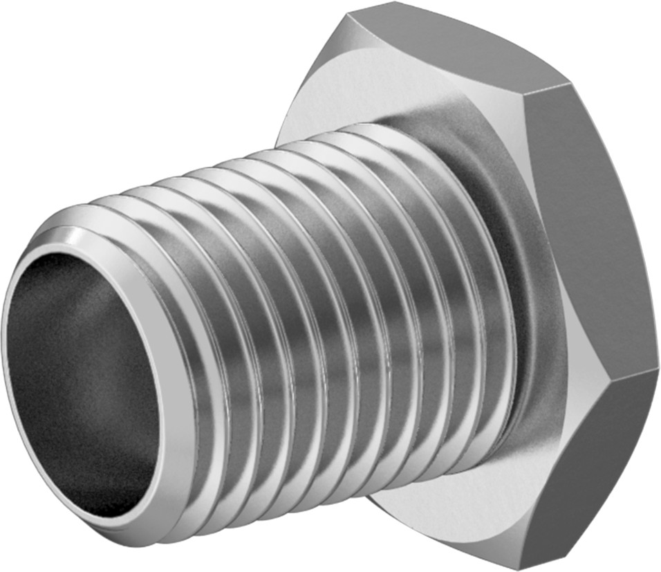 Minyatür Orta Basınçlı 303 Paslanmaz Çelik Boru Bağlantı Parçası, Burç Adaptörü, 1/4 NPT Erkek x M10 x 1,25 mm Dişi