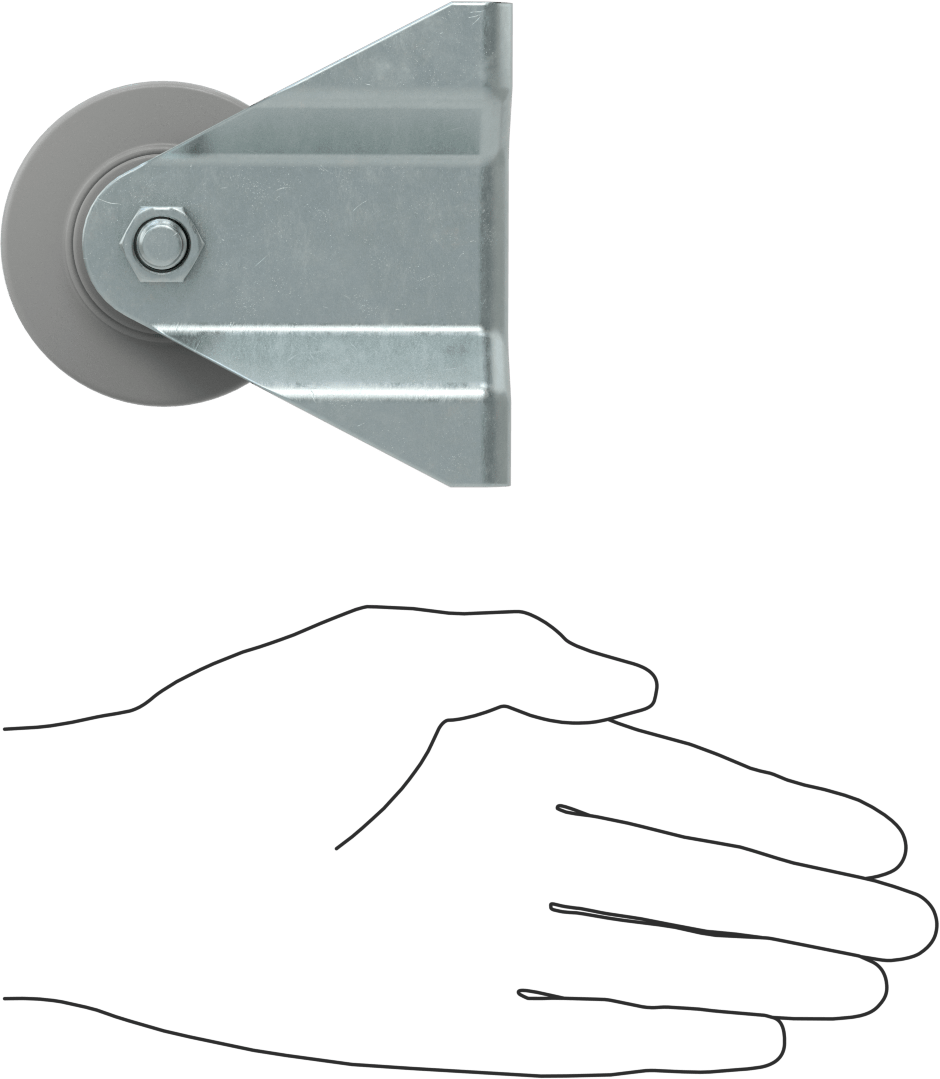 Cart-King Tekerlek, Rigid, 2-1/2" Çaplı Gri Kauçuk Tekerlek, Rulman