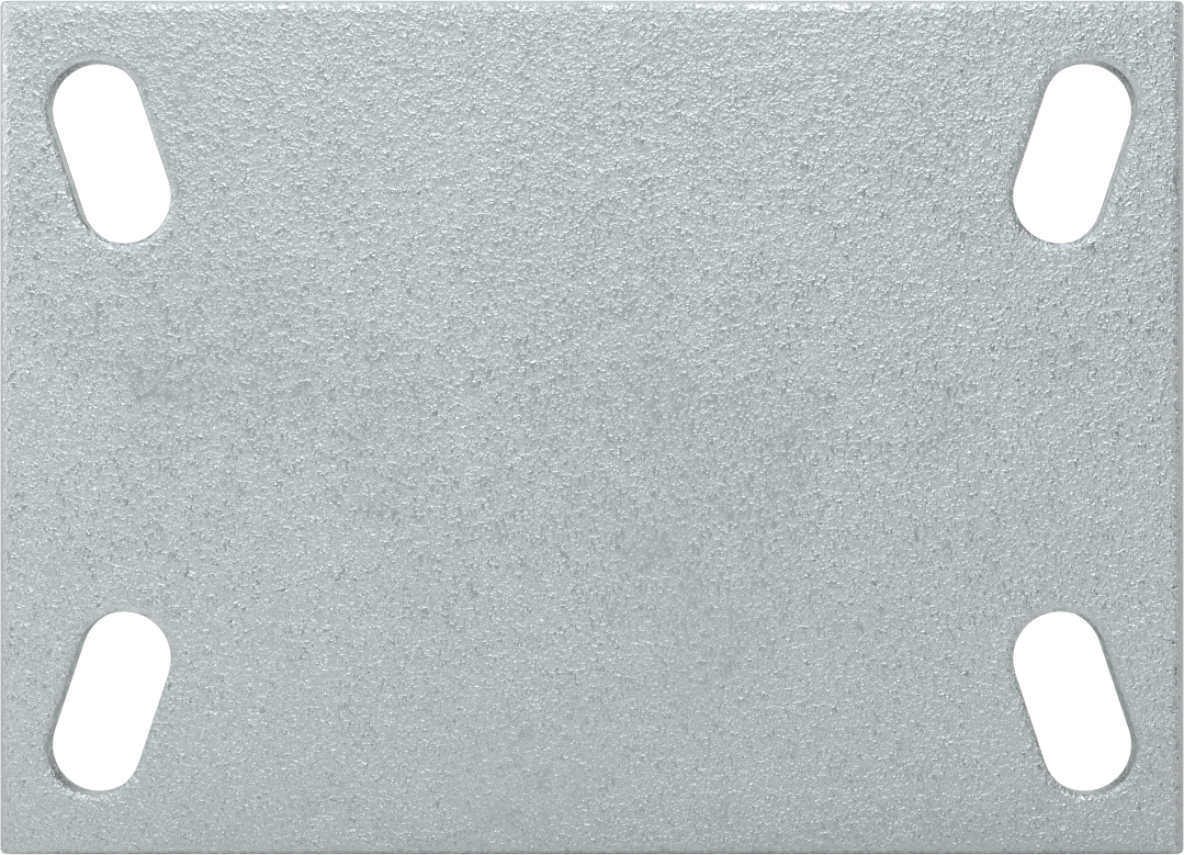 6-1/4“ x 4-1/2” Plakalı Yastıklı Yük Tekerleği, 5 inç Çapında 80A Kauçuk Tekerlekli ve Damgalı Çerçeveli Sert