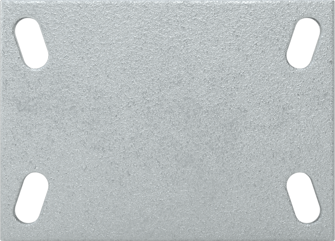6-1/4“ x 4-1/2” Plakalı Yastıklı Yük Tekerleği, 6" Çapında 80A Kauçuk Tekerlekli ve Damgalı Çerçeveli Sert