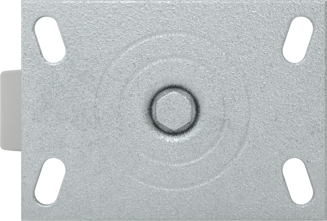 6-1/4“ x 4-1/2” Plakalı Yastıklı Yük Tekerleği, 5" Çaplı 65A Kauçuk Tekerlekli ve Damgalı Çerçeveli Döner Tekerlek