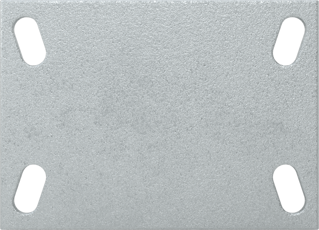 6-1/4“ x 4-1/2” Plakalı Yastıklı Yük Tekerleği, 5 inç Çapında 65A Kauçuk Tekerlekli ve Damgalı Çerçeveli Sabit