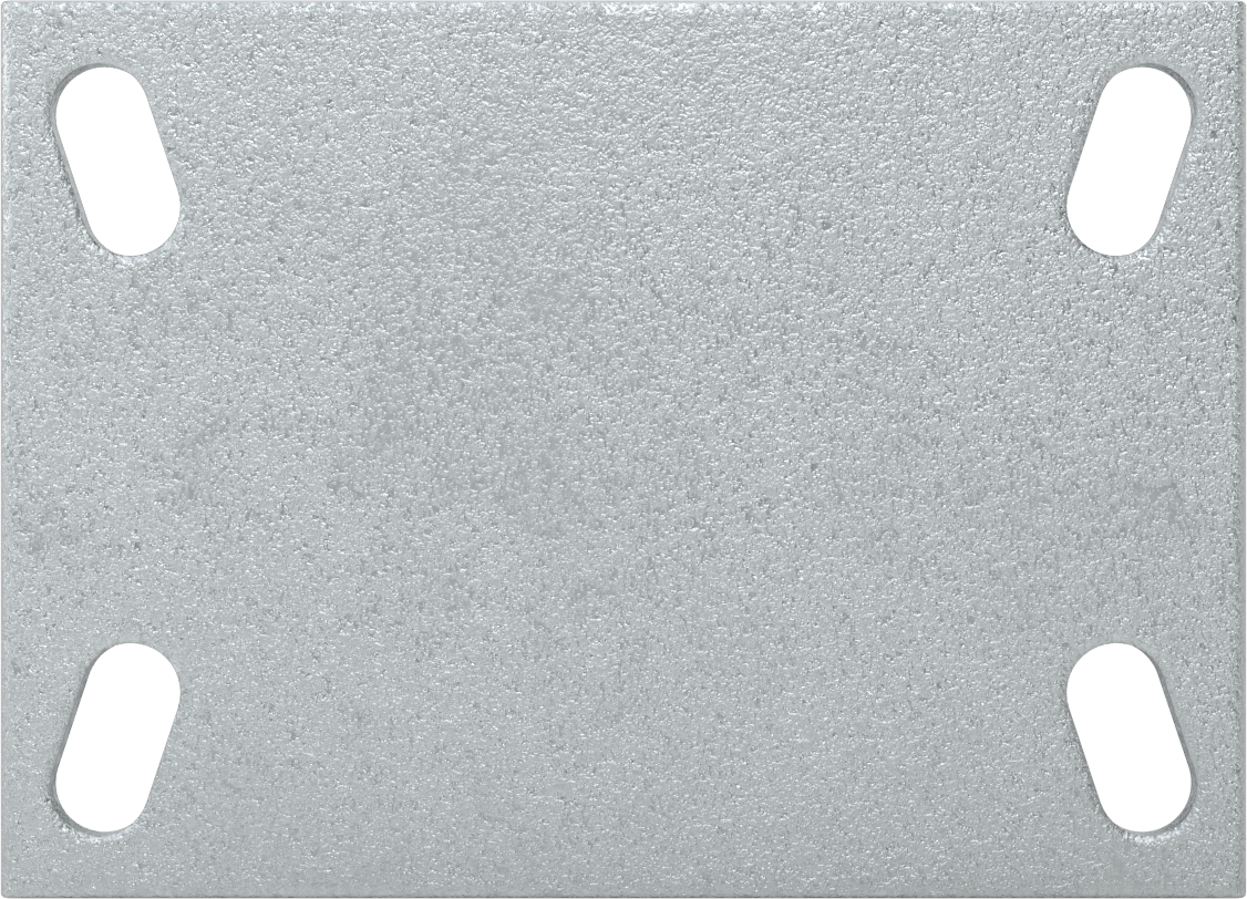 6-1/4“ x 4-1/2” Plakalı Yastıklı Yük Tekerleği, 6" Çaplı 65A Kauçuk Tekerlekli ve Damgalı Çerçeveli Sert