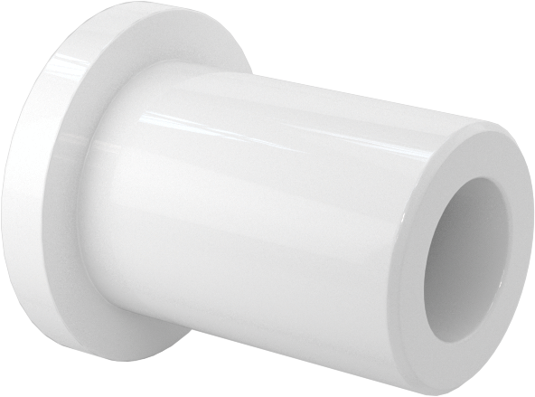 Neme Dayanıklı Kuru Çalışan Flanşlı Kovanlı Rulman, Asetal, 3/16" Mil Çapı için, 1/2" Uzunluk, 7/16" Flanş Dış Çapı