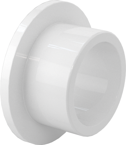 Neme Dayanıklı Kuru Çalışan Flanşlı Kovanlı Rulman, Asetal, 1/2" Mil Çapı için, 3/8" Uzunluk, 7/8" Flanş Dış Çap