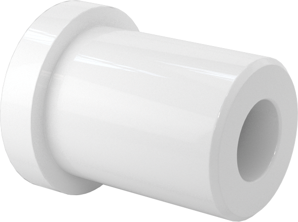 Neme Dayanıklı Kuru Çalışan Flanşlı Kovanlı Rulman, Asetal, 1/8" Mil Çapı için, 3/8" Uzunluk, 5/16" Flanş Dış Çapı