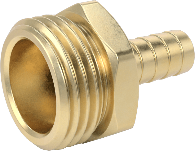 İçme Suyu için Pirinç Bahçe Hortumu Bağlantısı, Adaptör, 3/8" iç çaplı dikenli hortum x 3/4 GHT erkek