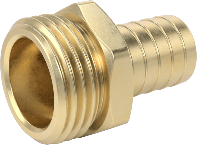 İçme Suyu için Pirinç Bahçe Hortumu Bağlantısı, Adaptör, 5/8" İç Çaplı Dikenli Hortum x 3/4 GHT Erkek