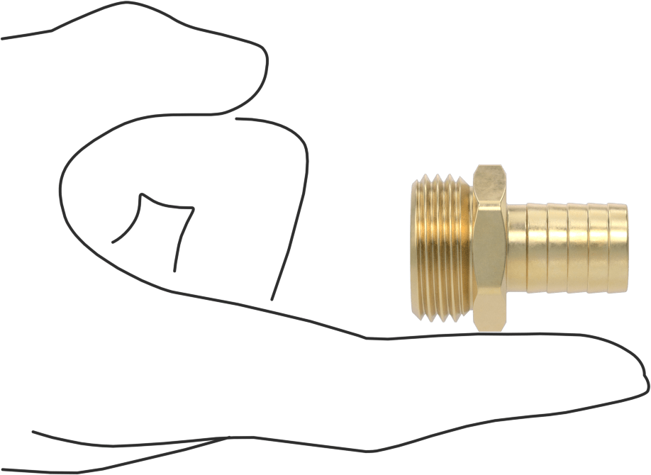 İçme Suyu için Pirinç Bahçe Hortumu Bağlantısı, Adaptör, 5/8" İç Çaplı Dikenli Hortum x 3/4 GHT Erkek