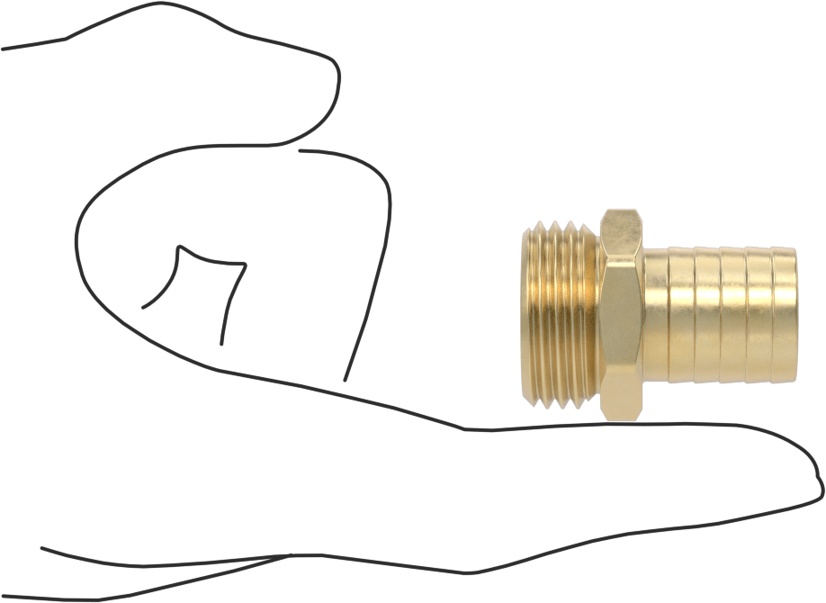İçme Suyu için Pirinç Bahçe Hortumu Bağlantısı, Adaptör, 3/4" iç çaplı dikenli hortum x 3/4 GHT erkek