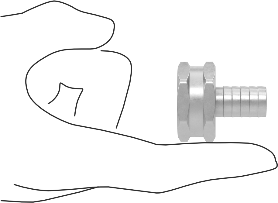İçme Suyu için Pirinç Bahçe Hortumu Bağlantısı, Düz Adaptör, 1/2" Hortum İç Çapı x 3/4 GHT Dişi için