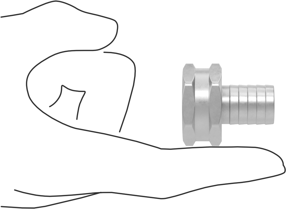 İçme Suyu için Pirinç Bahçe Hortumu Bağlantısı, Düz Adaptör, 5/8" Hortum İç Çapı x 3/4 GHT Dişi için