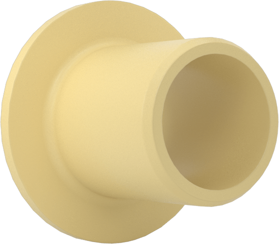 Kuru Çalışan Flanşlı Kovanlı Rulman, Yüksek Mukavemetli Plastik Karışımı, 1/4" Mil Çapı için, 3/8" Uzunluk