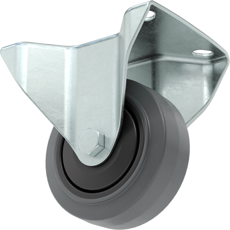 Easy-Roll Tekerlek, Gri Lastik Tekerlek, Rigid, 3-1/4" Çaplı Tekerlek