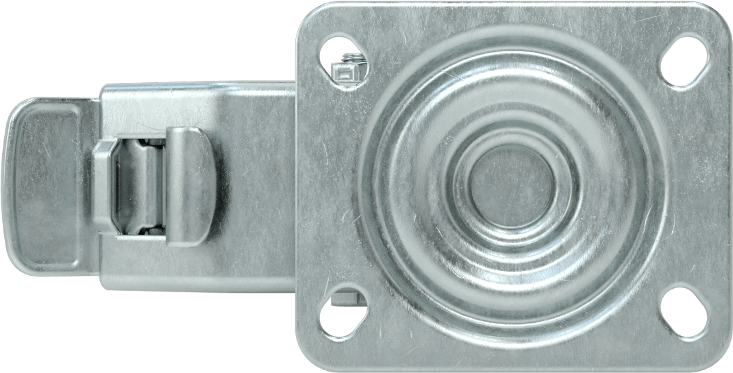 Easy-Roll Tekerlek, Gri Lastik Tekerlek, Frenli Döner Tekerlek, 4" Çaplı Tekerlek
