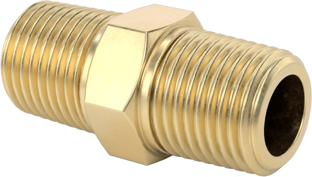 Pirinç Gövdeli Dişli Delikli Vana, Konektör, 1/8 NPT Erkek x Erkek, 0,016 inç Delik Çapı