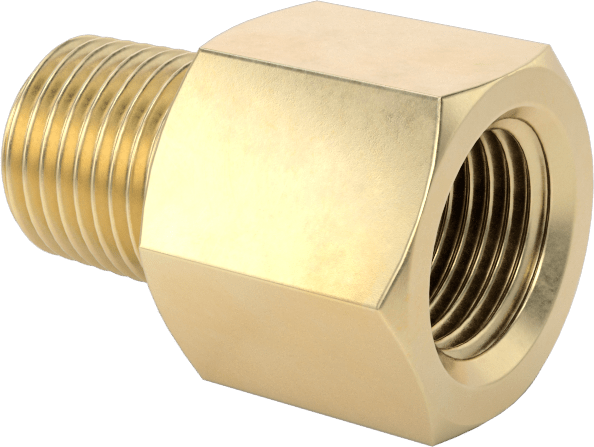 Pirinç Gövdeli Dişli Delikli Vana, Adaptör, 1/8 NPT Erkek x Dişi, 0,016 inç Delik Çapı