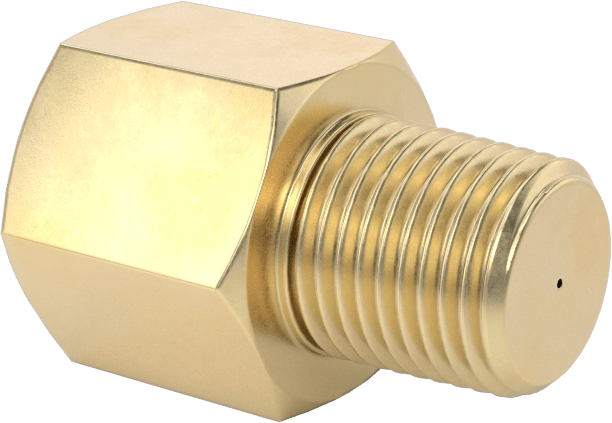 Pirinç Gövdeli Dişli Delikli Vana, Adaptör, 1/8 NPT Erkek x Dişi, 0,016 inç Delik Çapı