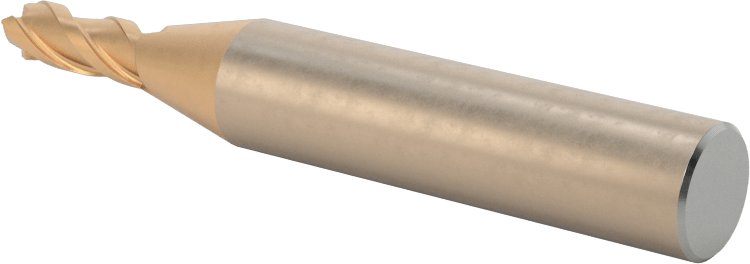 Alüminyum için Yüksek Hızlı Çelik Kare Uçlu Freze, Pirinç, ve Bronz, TiCN Kaplamalı, 3 Yiv, 3/16" Freze Çapı, 1/2" Kesme Uzunluğu