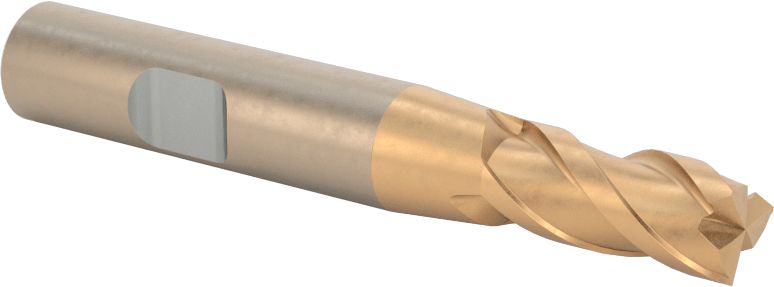 Alüminyum için Yüksek Hızlı Çelik Kare Uçlu Freze, Pirinç, ve Bronz, TiCN Kaplamalı, 3 Yiv, 5/16" Freze Çapı, 3/4" Kesim Uzunluğu