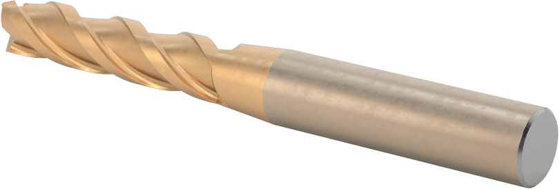Alüminyum için Yüksek Hızlı Çelik Kare Uçlu Freze, Pirinç, ve Bronz, TiCN Kaplamalı, 3 Yiv, 5/16" Freze Çapı, 1-3/8" Kesme Uzunluğu