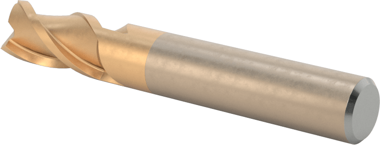 Alüminyum için Yüksek Hızlı Çelik Kare Uçlu Freze, Pirinç, ve Bronz, TiCN Kaplamalı, 3 Yiv, 3/8" Freze Çapı, 3/4" Kesim Uzunluğu