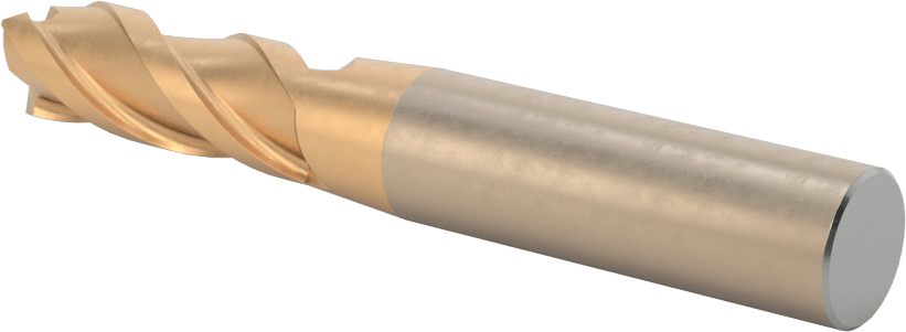 Alüminyum için Yüksek Hızlı Çelik Kare Uçlu Freze, Pirinç, ve Bronz, TiCN Kaplamalı, 3 Yiv, 7/16" Freze Çapı, 1-1/4" Kesme Uzunluğu